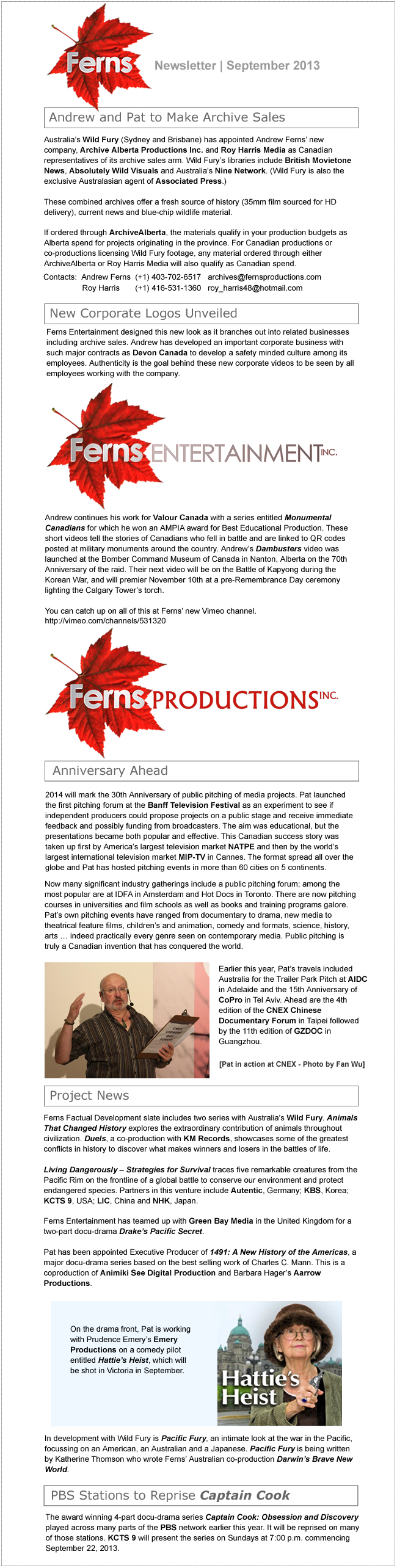 Ferns Newsletter, November 2012